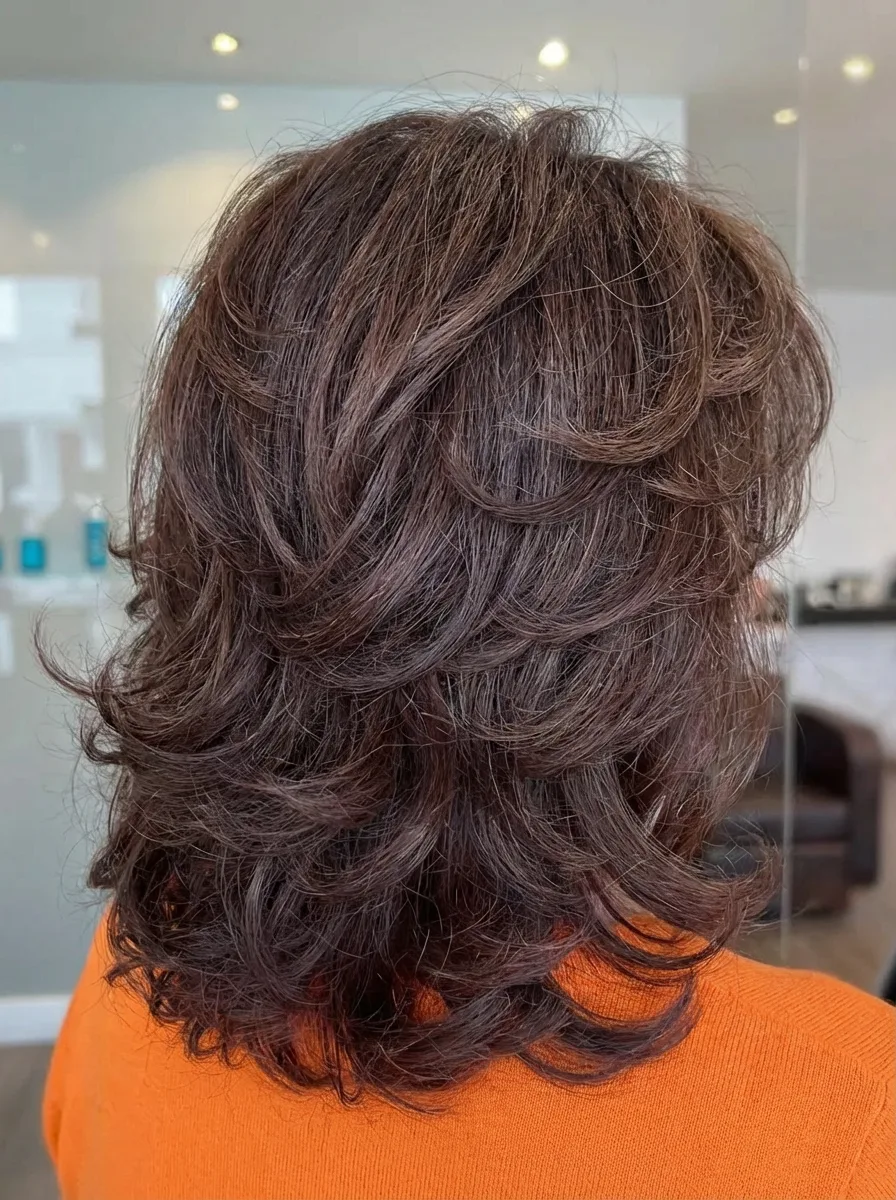 Voluminous Feathered Medium Waves for Round Faces